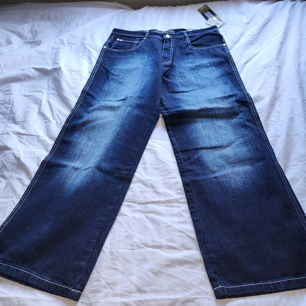 Southpole Aunthentic Collection Vintage Y2K Wide-leg Dark Blue Sz 38/32 NEW!!!